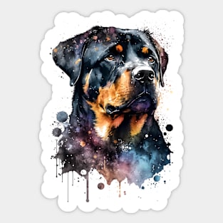 Colorful Rottweiler Dog Watercolor Art Sticker